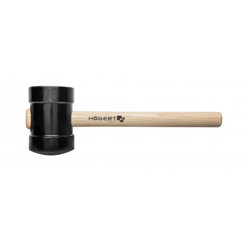 Молоток гумовий чорний 800г з дерев'яною ручкою HOEGERT HT3B045 Молоток гумовий чорний 800г з дерев'яною ручкою HOEGERT HT3B045