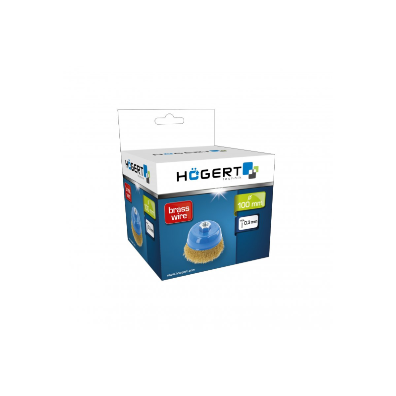 Щітка торцева  М14, 100 мм,  латунний дріт 0,3 мм HOEGERT HT7D732