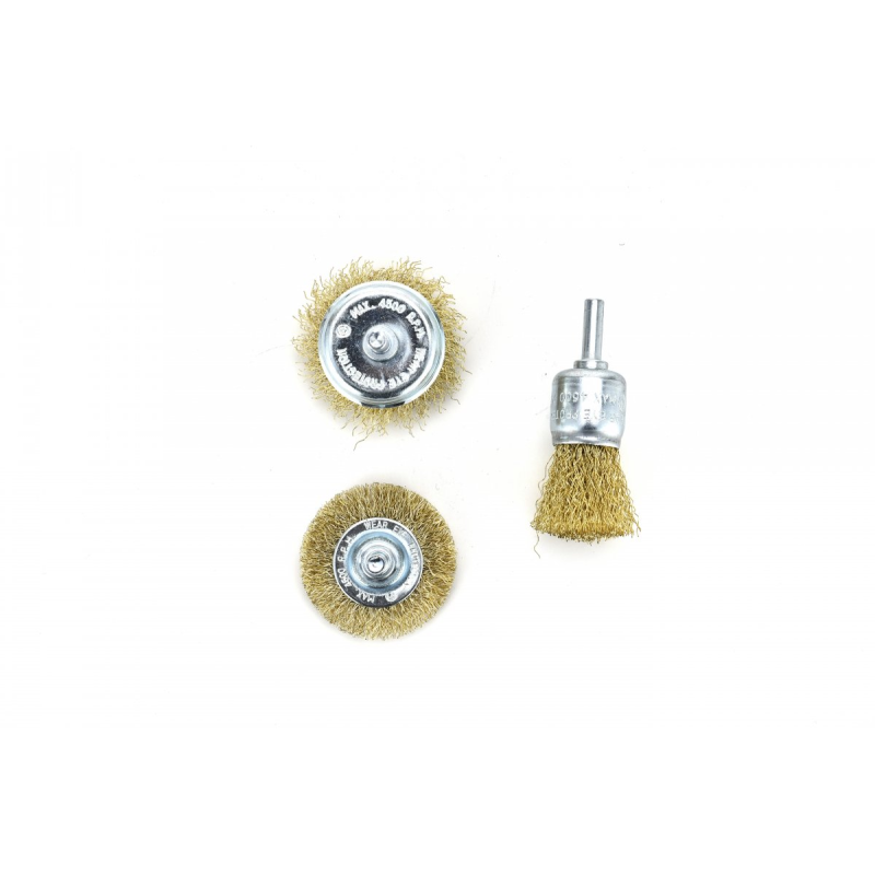 Набір дротяних щіток 3шт(25, 50, 50мм) латунний дріт HOEGERT HT7D745 Набір дротяних щіток 3шт(25, 50, 50мм) латунний дріт HOEGERT HT7D745