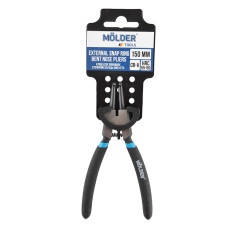 Кліщі для -ЗОВНІШНІХ- стопорних кілець, -ВИГНУТІ- MOLDER 150мм Cr-V, HRC 55-60 поліровані MT46215