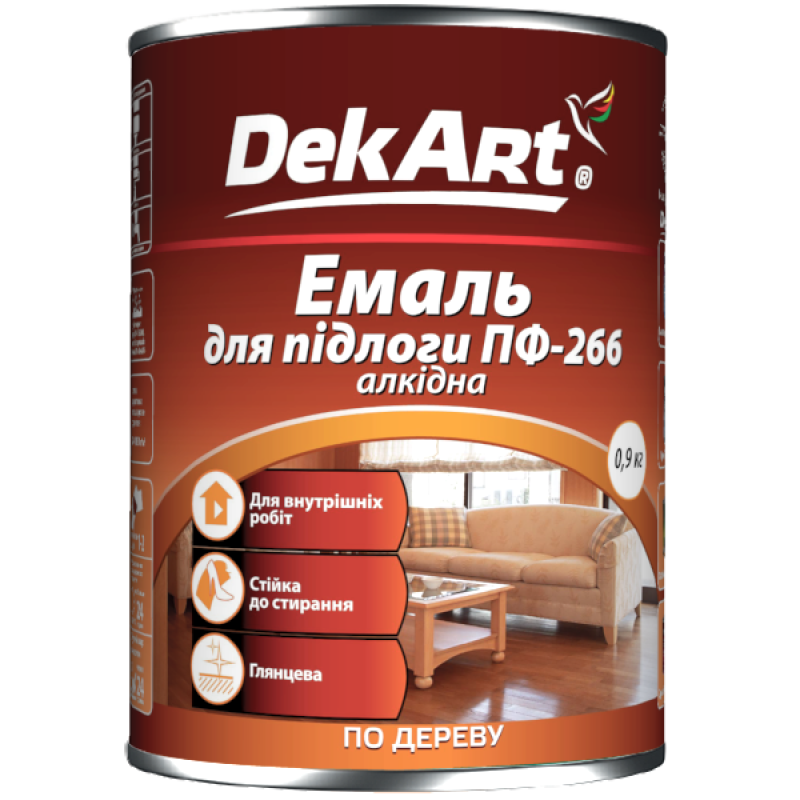 Емаль алкідна ПФ-266 2,8кг червоно-коричнева ТМ "DekArt"