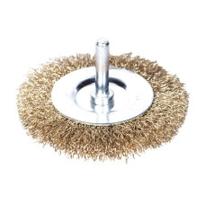 Щітка дротяна дископодібна ø100мм хвостовик ø6мм SIGMA (латуньована) (9013101)