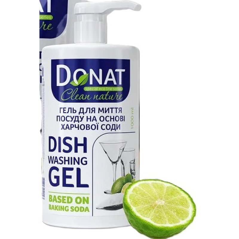 Гель для м/п на основі харчової соди 1 л ПВХ флакон з дозатором DONAT Clean Nature
