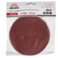 Круг шліфувальний самозачепний Vitals 125 мм з. 360, 10 шт 150786 Круг шліфувальний самозачепний Vitals 125 мм з. 360, 10 шт 150786
