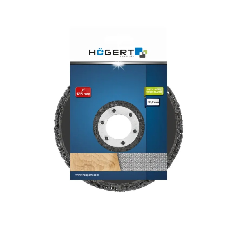 Круг шліфувальний з нетканого матеріалу 125мм*22,2мм HOEGERT HT8D190