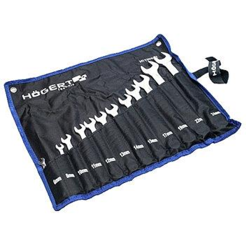 Набір комбінованих ключів 12шт., розмір 6-24мм, CrV  HOEGERT HT1W492-1