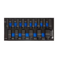 Набір ударних торцевих головок 15 шт. у ложементі EVA HT7G129