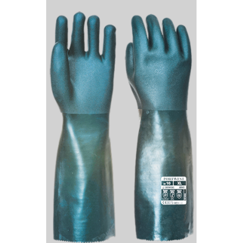 Рукавиці з подвійним ПВХ покриттям, 45 см - A845 - PORTWEST