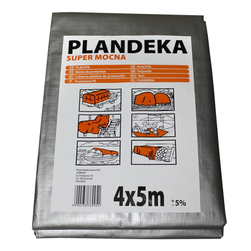 Тент PE TENEXIM SUPER MOCNY 160г/м2 р. 4х5м ±5%, армований з люверсами