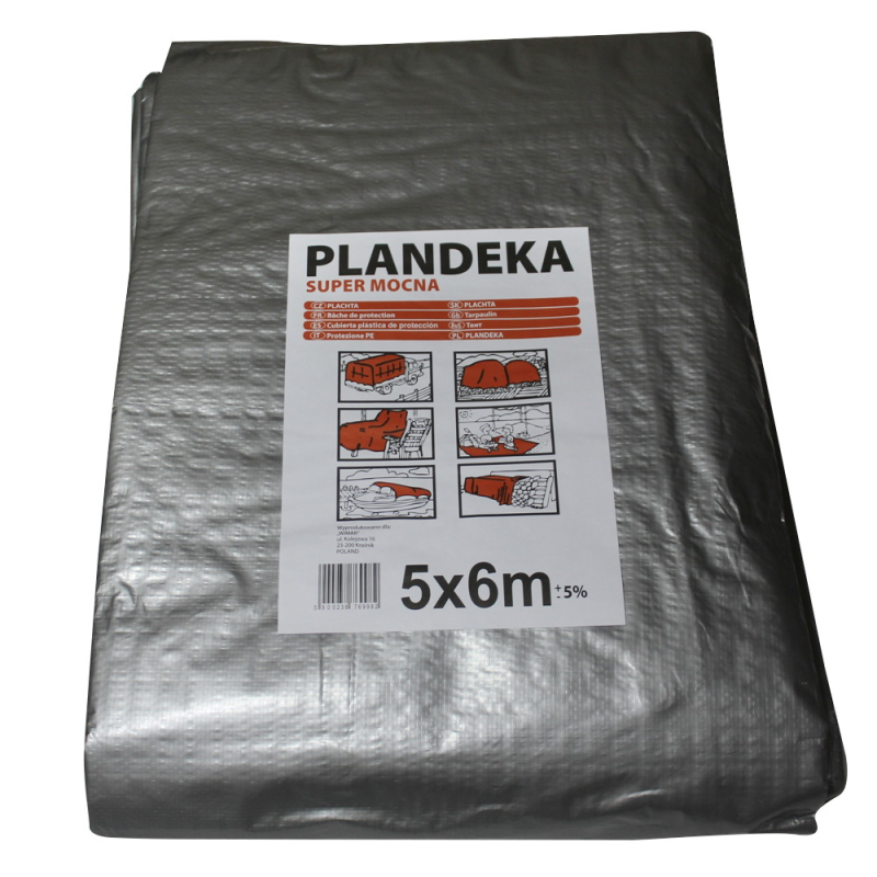 Тент PE TENEXIM SUPER MOCNY 160г/м2 р. 5х6м ±5%, армований з люверсами