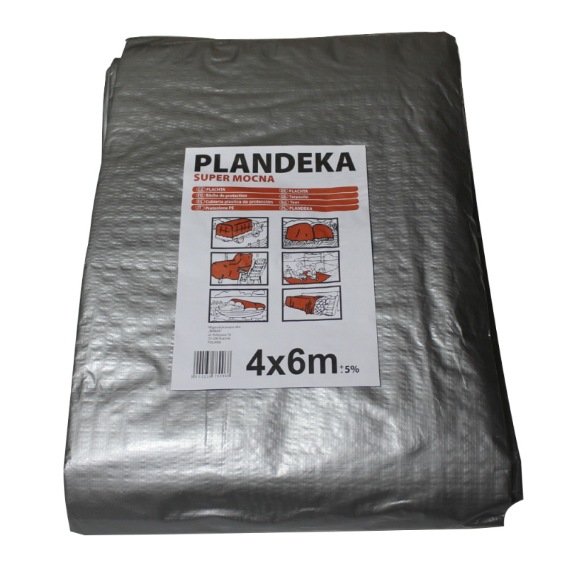 Тент PE TENEXIM SUPER MOCNY 160г/м2 р. 4х6м ±5%, армований з люверсами