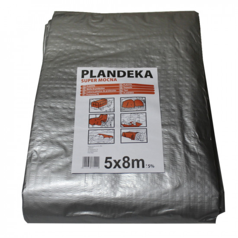 Тент PE TENEXIM SUPER MOCNY 160г/м2 р. 5х8м ±5%, армований з люверсами